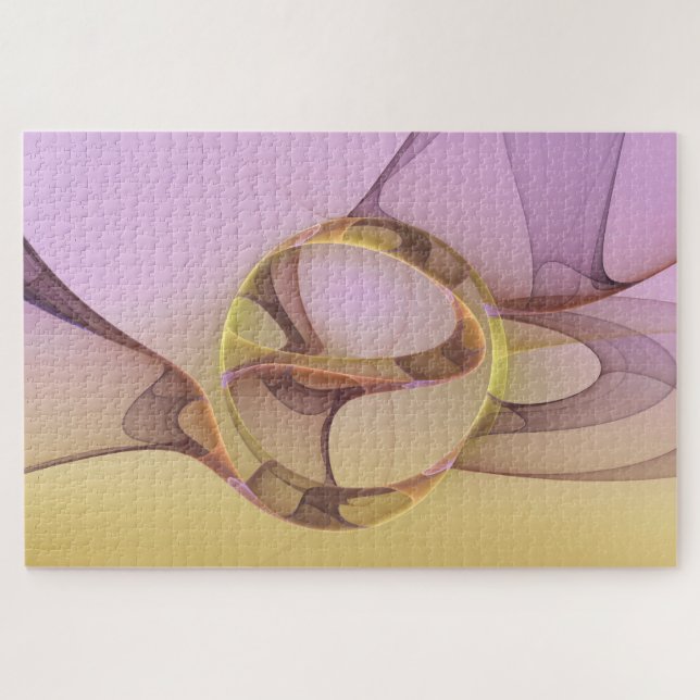 Quebra-cabeça Abstrato motiva arte frontal rosa moderna Ouro ros (Horizontal)