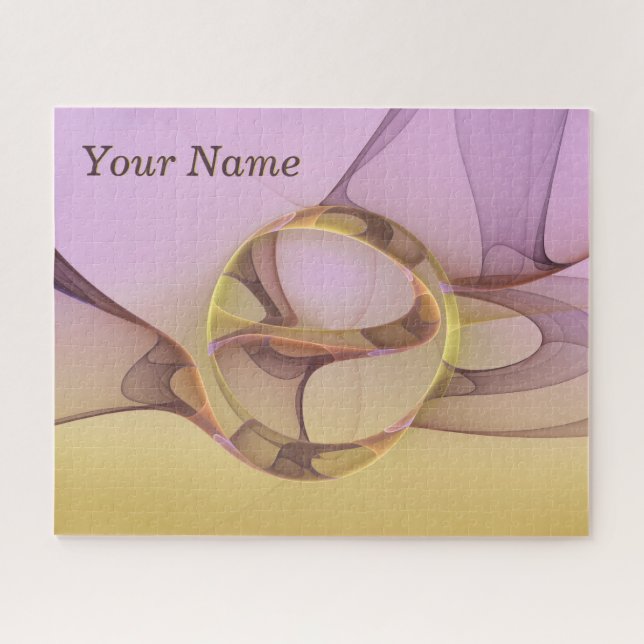 Quebra-cabeça Abstrato motiva o nome frontal do Ouro rosa modern (Horizontal)