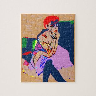 Quebra-cabeça Abstrato mulher em muitas cores
