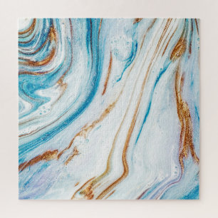 Quebra-cabeça Abstrato Ocean Luxury Marble Swirls