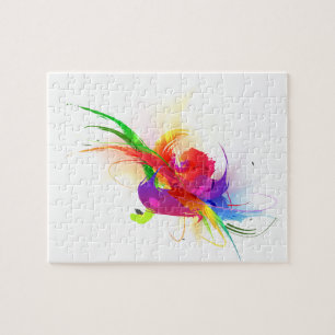Quebra-cabeça Abstrato Rainbow Lorikeet Paint Splatters