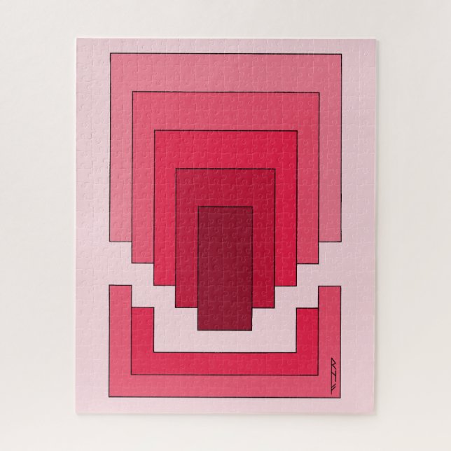 Quebra-cabeça Abstrato retângulo em vermelho (Vertical)