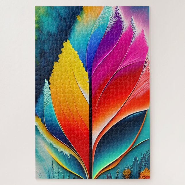 Quebra-cabeça Abstrato Sair da Impressão de Aquarela (Vertical)