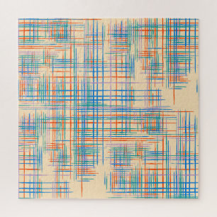 Quebra-cabeça Abstrato stripes, tapete de erva étnica colorido.