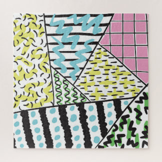 Quebra-cabeça Abstrato três: Arte de fundo desenhada à mão.