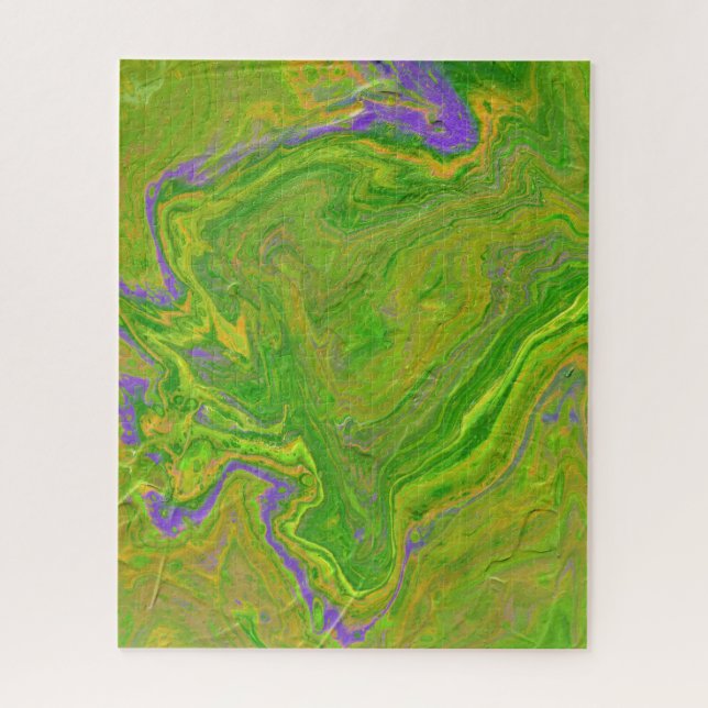 Quebra-cabeça Abstrato Verde Brilhante Babs 2 (Vertical)