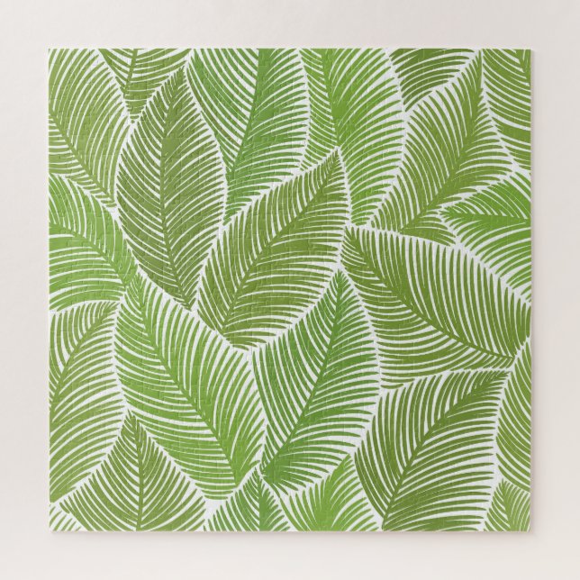 Quebra-cabeça Abstrato verde floral, fundo sem costura. (Vertical)