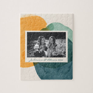 Quebra-cabeça Abstrato Watercolor Forma o Nome Azul da Fotografi