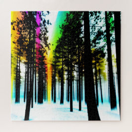 Quebra-cabeça Abstrato Winter Blurry Colorful Blizzard Dream