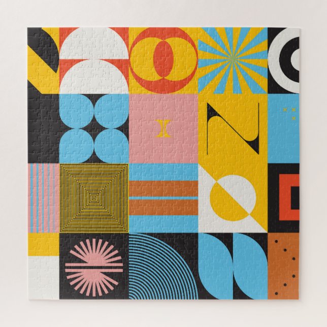 Quebra-cabeça Abstratos Neo-Modernos: Jazz Geométrico (Vertical)