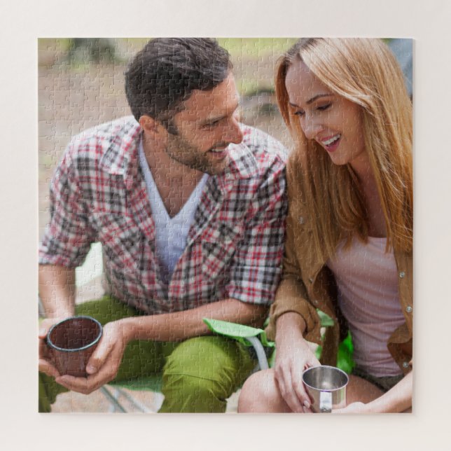 Quebra-cabeça Acampamento de exterior personalizado de Casal ado (Vertical)