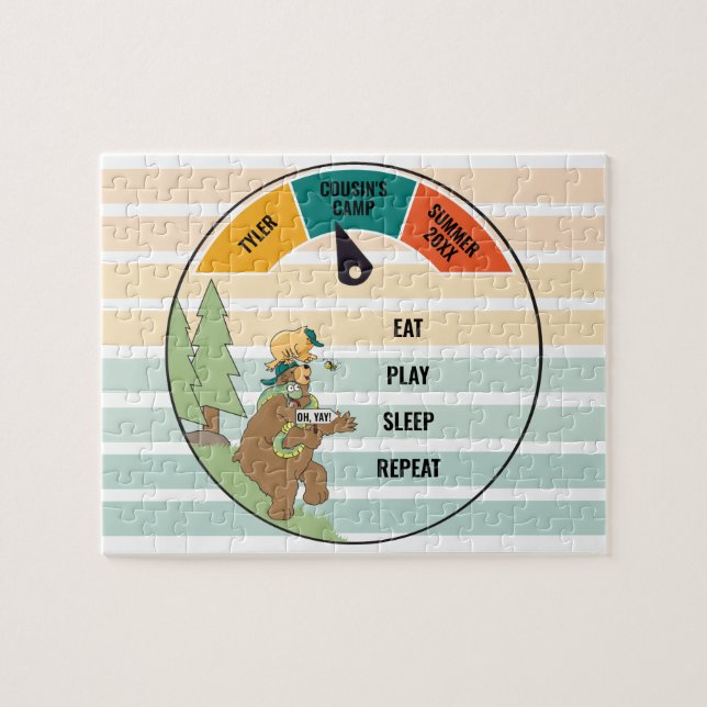 Quebra-cabeça Acampamento de verão do Cobra do Urso do Miúdo (Horizontal)