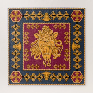 Quebra-cabeça Acarpo da cabeça do leão: ouro.