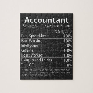Quebra-cabeça Accountant Nutrition Fact, Nutrition Facts