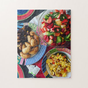 Quebra-cabeça Ackee, Dumplins, Plantain e Fruta Jamaica