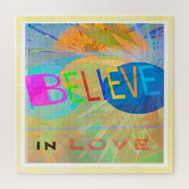 Quebra-cabeça Acredite No Amor, Arte Moderna Em Camadas (Vertical)
