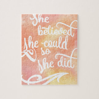 Quebra-cabeça Acreditou que poderia assim que fez