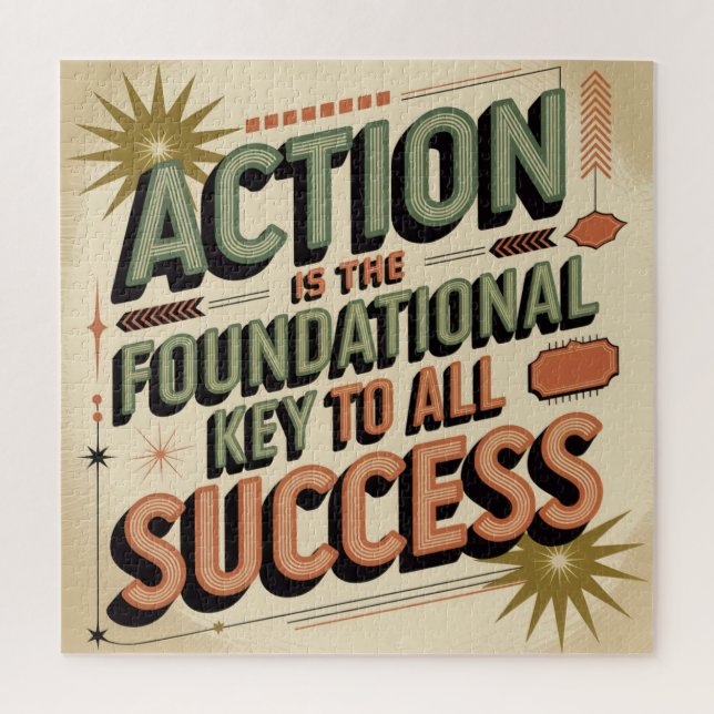 Quebra-cabeça Action Is The Foundational Key To All Success (Vertical)
