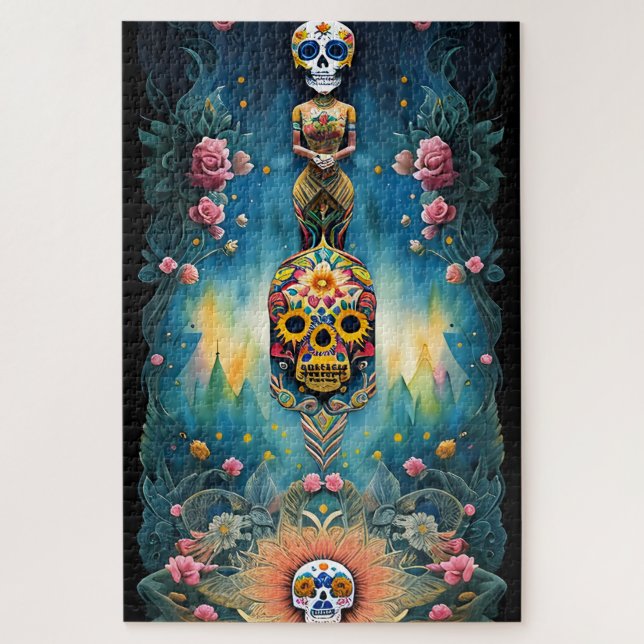 Quebra-cabeça Açúcar - Dia Mexicano dos Mortos: (Vertical)