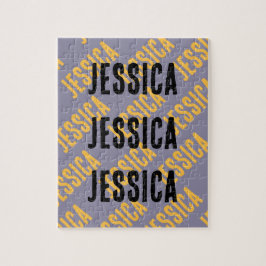 Quebra-cabeça Add Your Name Personalized Text Purple