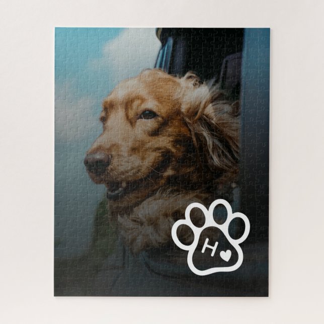 Quebra-cabeça Add Your Own Photo Dog Pets Monogram jigsaw puzzle (Vertical)