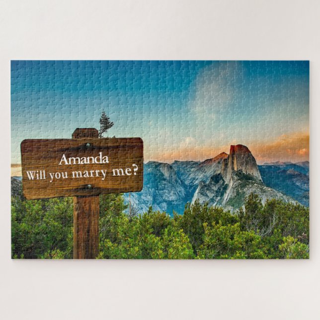 Quebra-cabeça Adicionar Nome Casamento de Proposta de Quebra-cab (Horizontal)