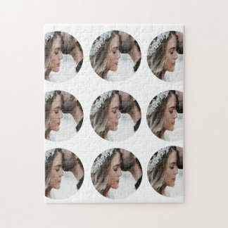 Quebra-cabeça adicionar nome de adição de colagem de fotos circu