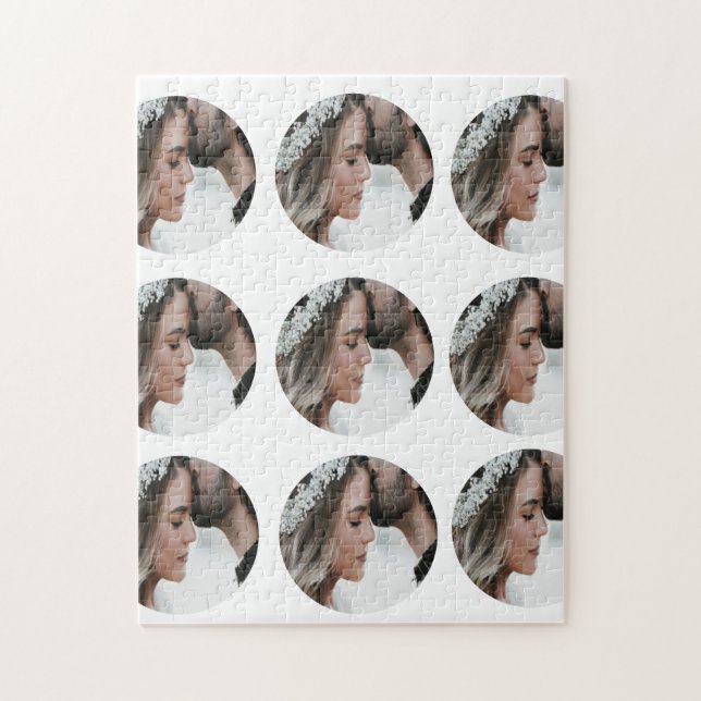 Quebra-cabeça adicionar nome de adição de colagem de fotos circu (Vertical)