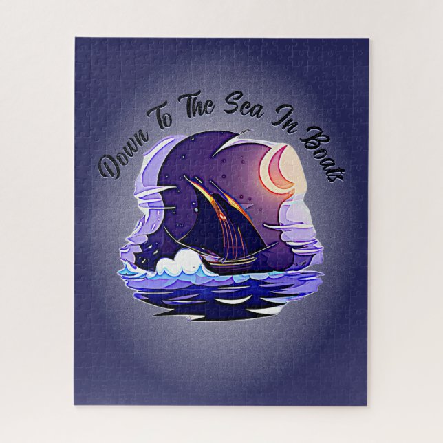Quebra-cabeça Adicione Seu Texto, Vela, Nuvens Azul-Lua (Vertical)