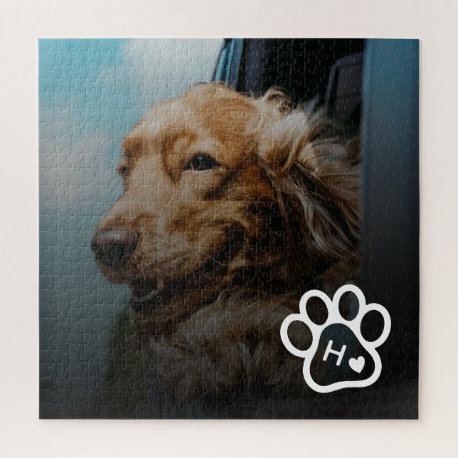 Quebra-cabeça Adicione Sua Própria Foto de Cachorro Pets Monogra (Vertical)