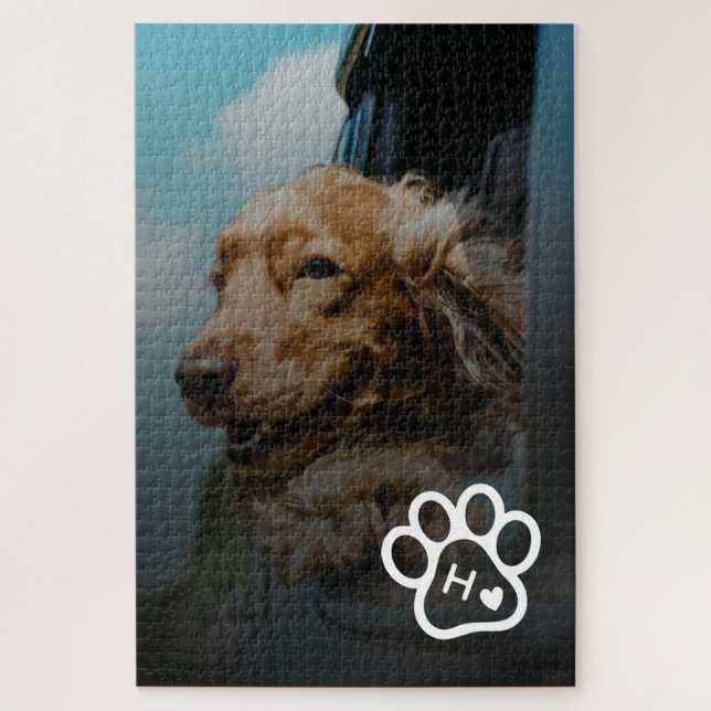 Quebra-cabeça Adicione Sua Própria Foto de Cachorro Pets Monogra (Vertical)