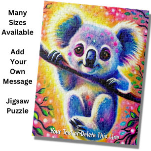 Quebra-cabeça Adicione texto de nome, doce colorido bebê Koala e