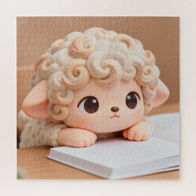 Quebra-cabeça Adorable Bookworm Lamb Puzzle (Vertical)