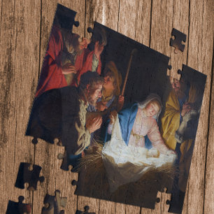 Quebra-cabeça Adoração dos pastores - Honthorst - Natal