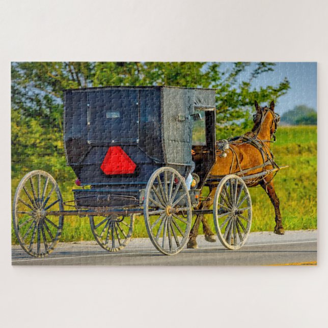 Quebra-cabeça Adoramos Amish Carraiges em Iowa. (Horizontal)