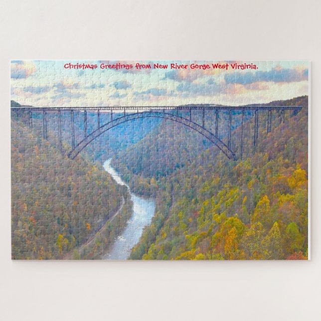 Quebra-cabeça Adoramos New River Gorge West Virginia. Quebra-cab (Horizontal)