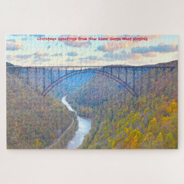 Quebra-cabeça Adoramos New River Gorge West Virginia. Quebra-cab (Horizontal)