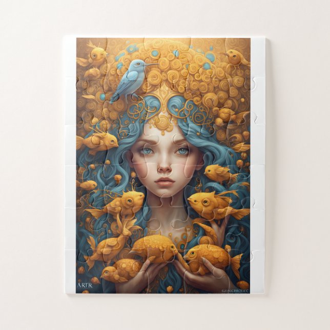 Quebra-cabeça Adoráveis personagens de conto de fadas numa terra (Vertical)