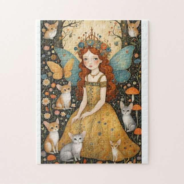 Quebra-cabeça Adoráveis personagens de conto de fadas numa terra (Vertical)