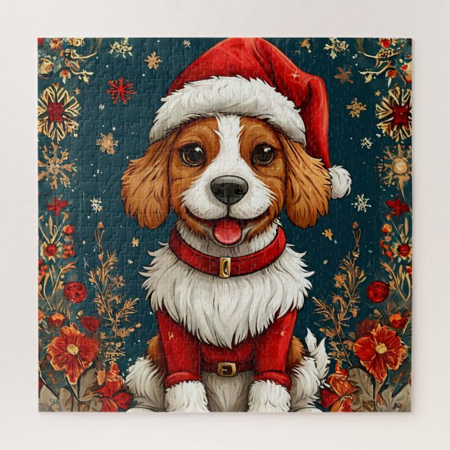 Quebra-cabeça Adorável Cachorrinho de Natal (Vertical)
