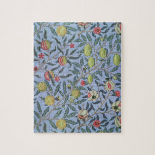 Quebra-cabeça Adorno Azul Romã Fruta William Morris