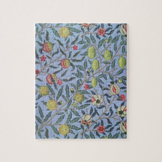 Quebra-cabeça Adorno Azul Romã Fruta William Morris (Vertical)