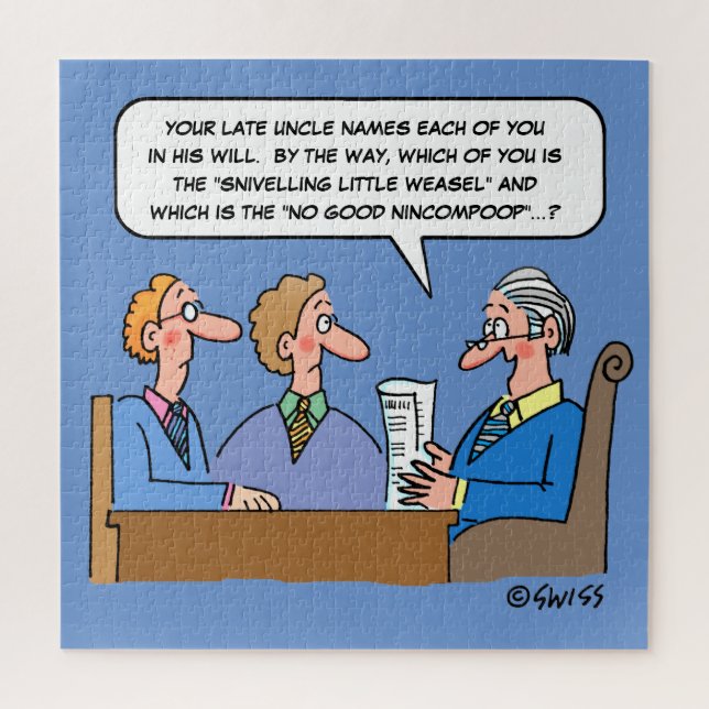 Quebra-cabeça Advogado Engraçado Lendo Vontade Para Cartoon De S (Vertical)