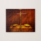 Quebra-cabeça Advogado - escala desequilibrada de justiça (Horizontal)