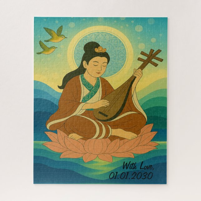 Quebra-cabeça Aestética Personalizada Moderna Japão Deusa Sortud (Vertical)