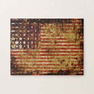Quebra-cabeça afligido da bandeira americana