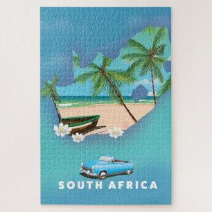 Quebra-cabeça África do Sul Mapeia poster de viagens de Ilustraç