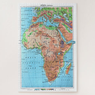 Quebra-cabeça África do velho. Mapa de Vintage restaurado
