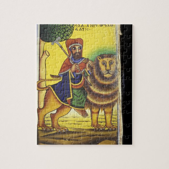 Quebra-cabeça África, Etiópia. Arte representando Leão de (Vertical)