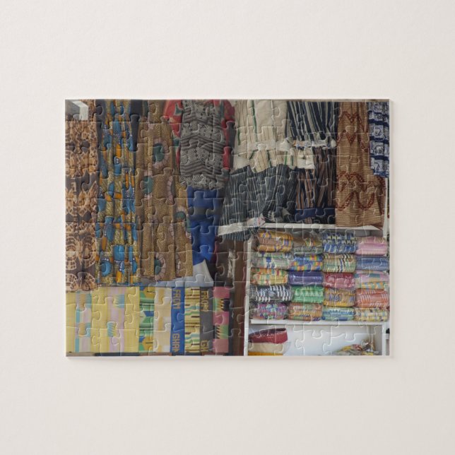 Quebra-cabeça África, Gana, Acra. Acra Têxtil e Artesanato (Horizontal)